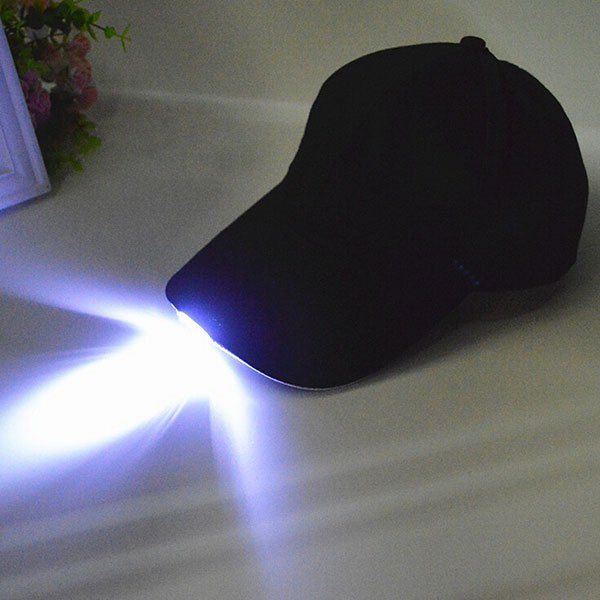 

Night Fishing Camp LED Light Baseball Cap, Black