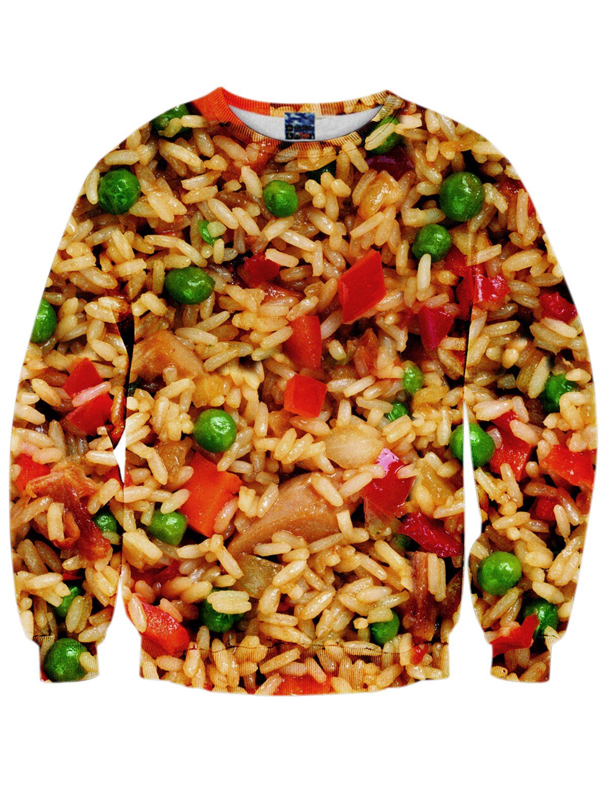 

3D Gourmet Print Crew Neck Sweatshirt, Colormix