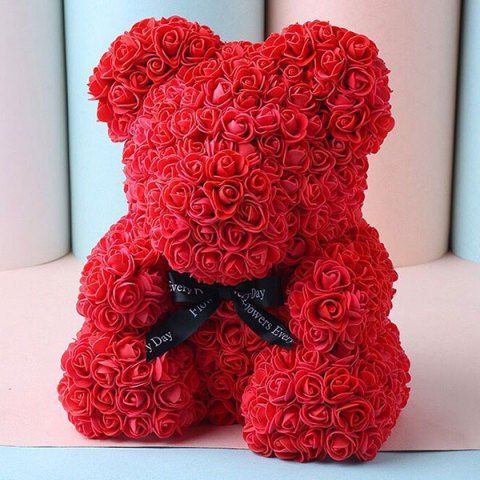 New Wedding Party Decoration Artificial Roses Bear Valentine's Day Gift  