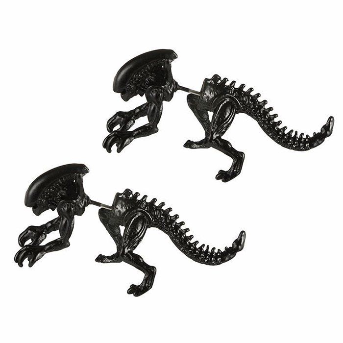 

Vintage Alloy Dinosaur Skeleton Ear Jackets, Black