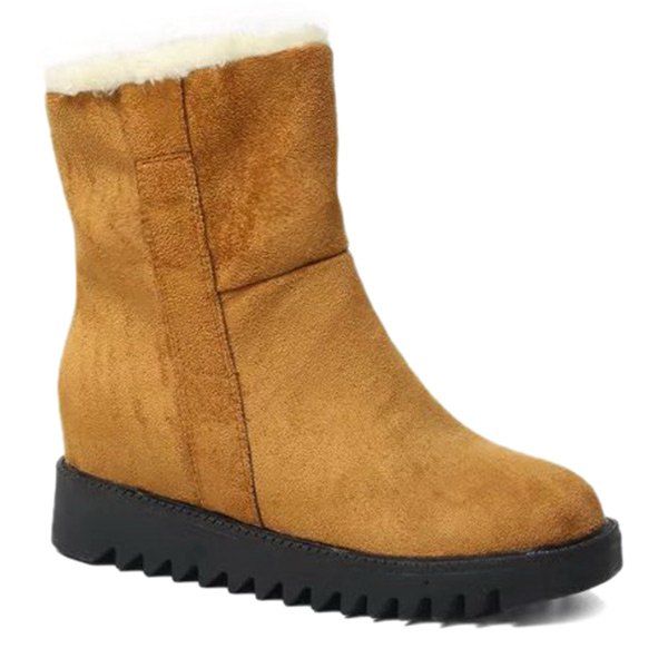 fur lined wedge ankle boots