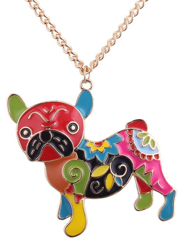 

Dog Shape Pendant Necklace, Colormix