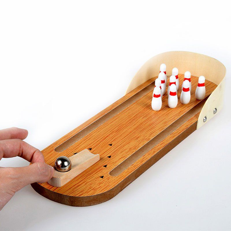 

Entertainment Mini Desktop Bowling Game, Wood color
