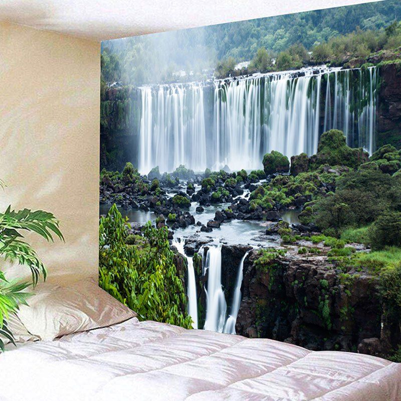 

Wall Hanging Waterfall Landscape Printed Tapestry, Colormix