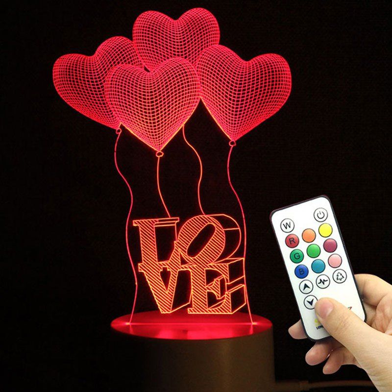 

Mothers Day Valentine Heart Ballon Love Confession Gifts Night Lamp, Transparent
