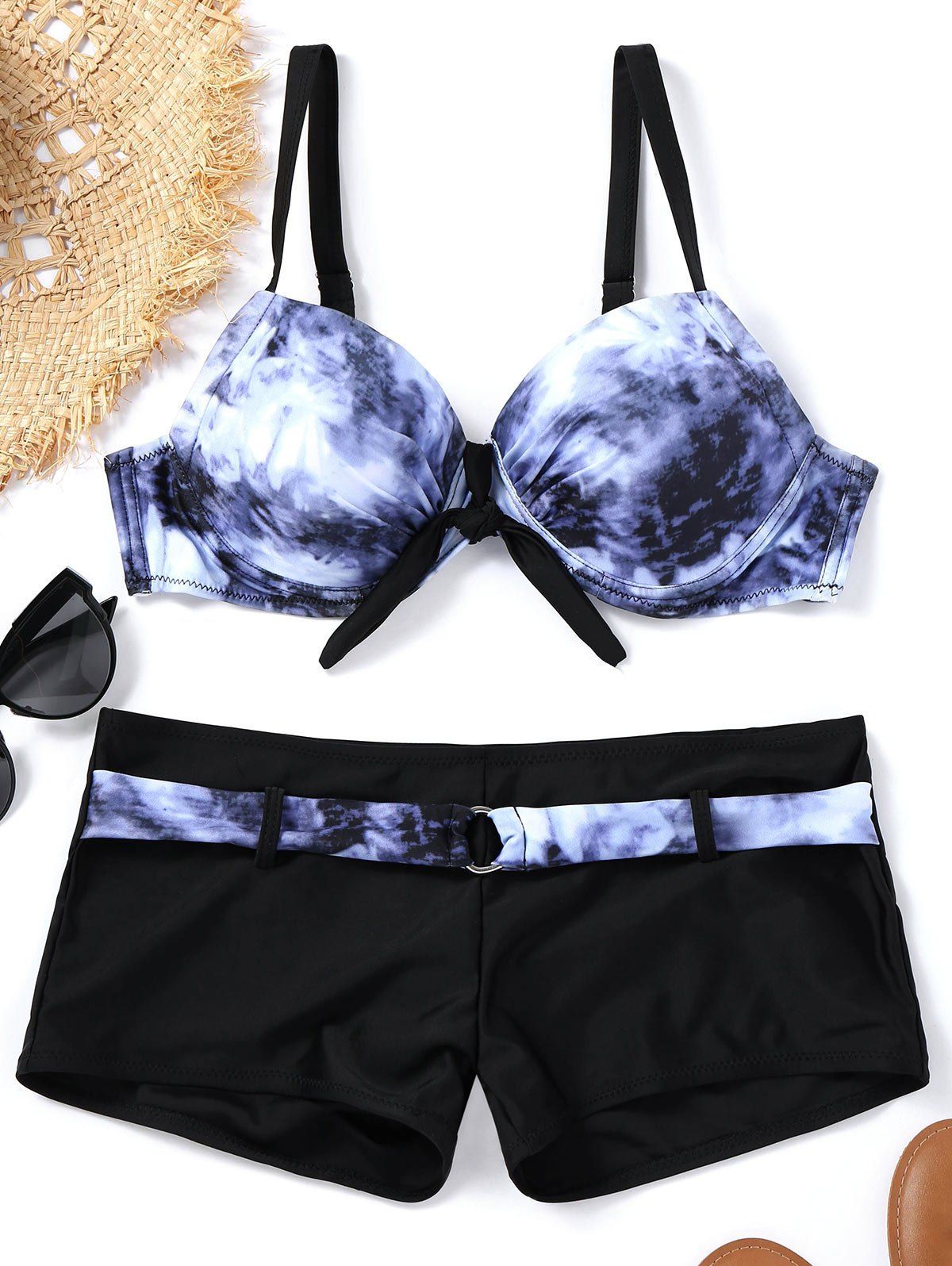 

Push Up Tie Dye Bikini Set, Blue violet