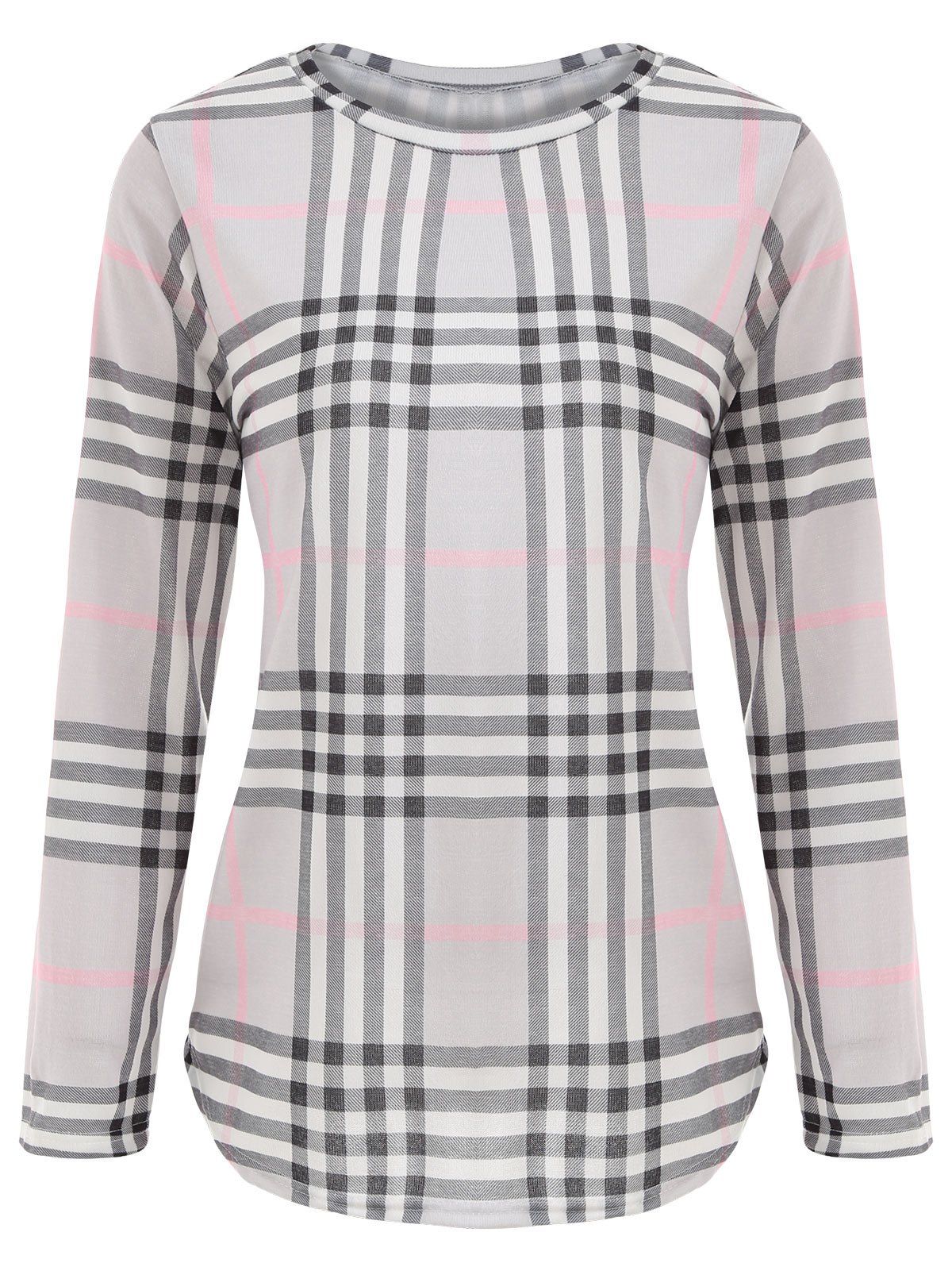 

Plaid Tunic Tee, Light gray