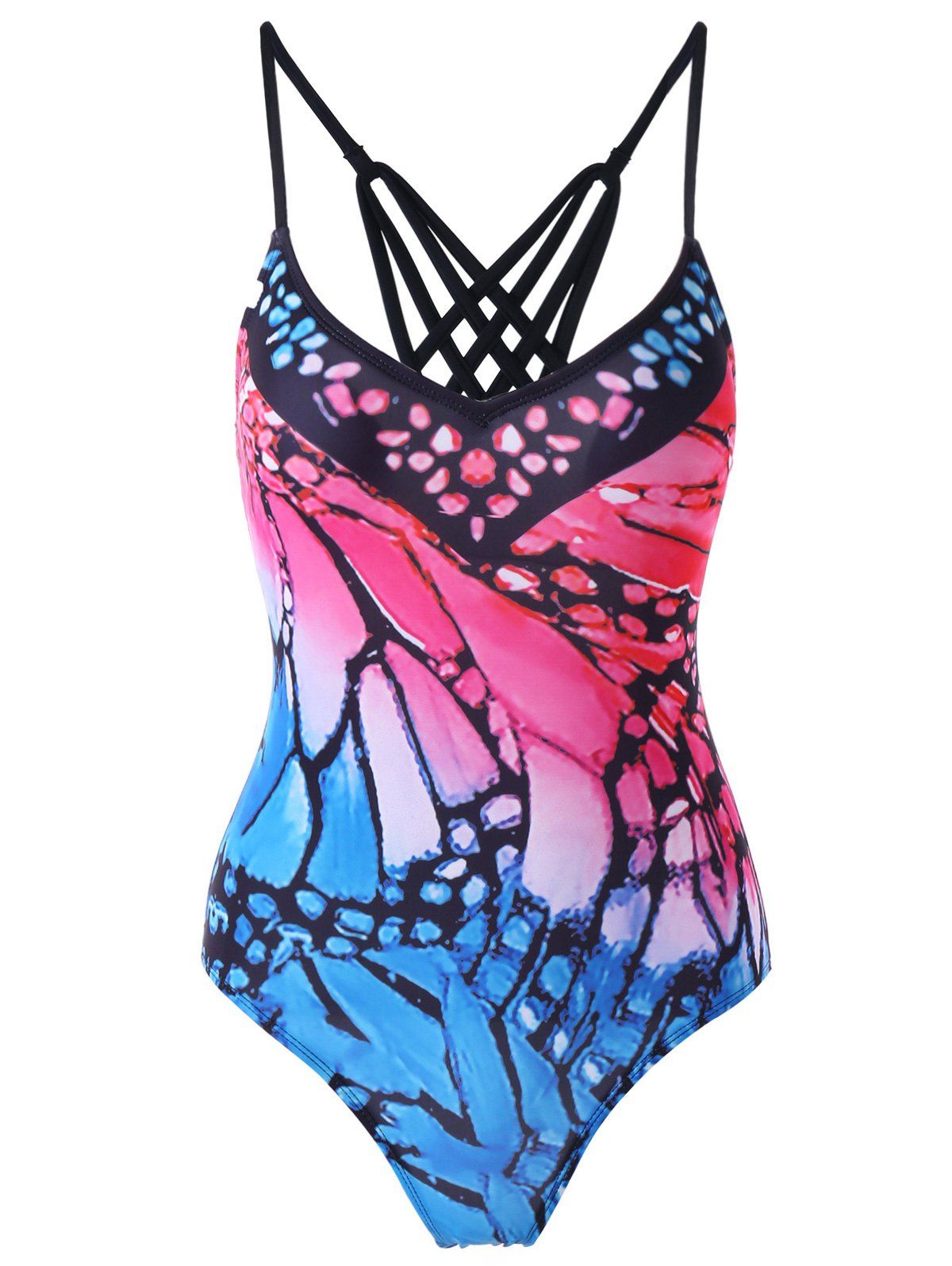 

Strappy Butterfly One Piece Swimwear, Colormix