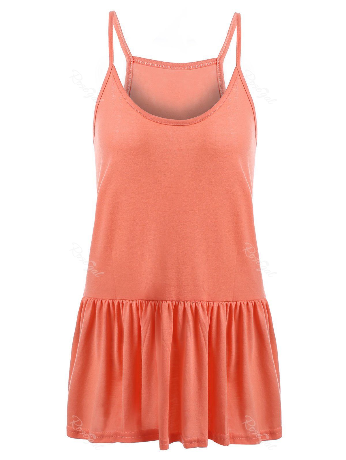 

Casual Plus Size Frilly Tank Top, Orange yellow