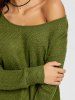 Skew Neck Tunic Sweater -  