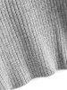 Lantern Sleeve Plain Pullover Sweater -  