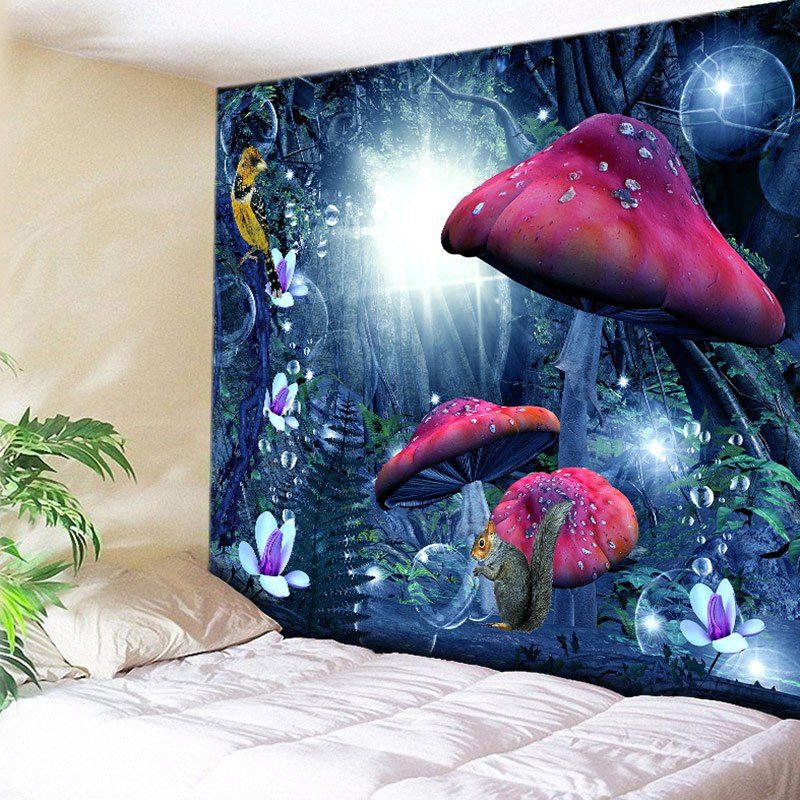 

Wall Hanging Magic Forest Pattern Tapestry, Blue