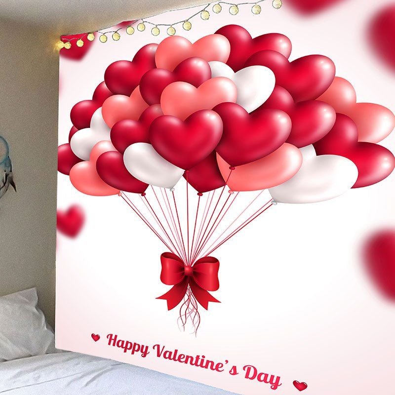 

Valentine's Day Heart Balloon Pattern Hanging Tapestry, Pink