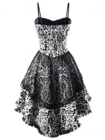 

Plus Size Lace Up Layered Corset Dress, White