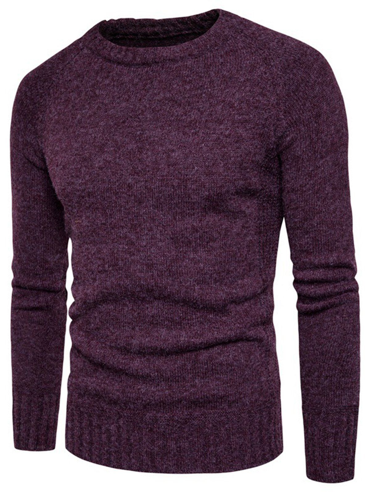 

Elbow Patch Raglan Sleeve Sweater, Wine red