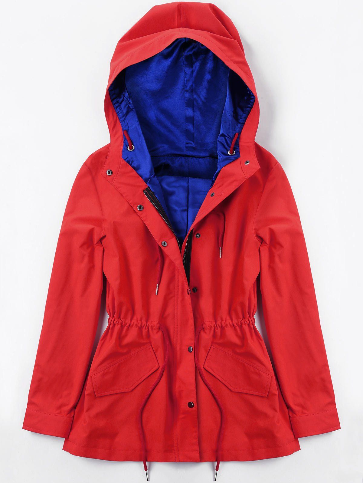 

Drawstring Hooded Heated Jacket, Red