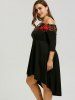 Plus Size Off The Shoulder Embroidery Dress -  