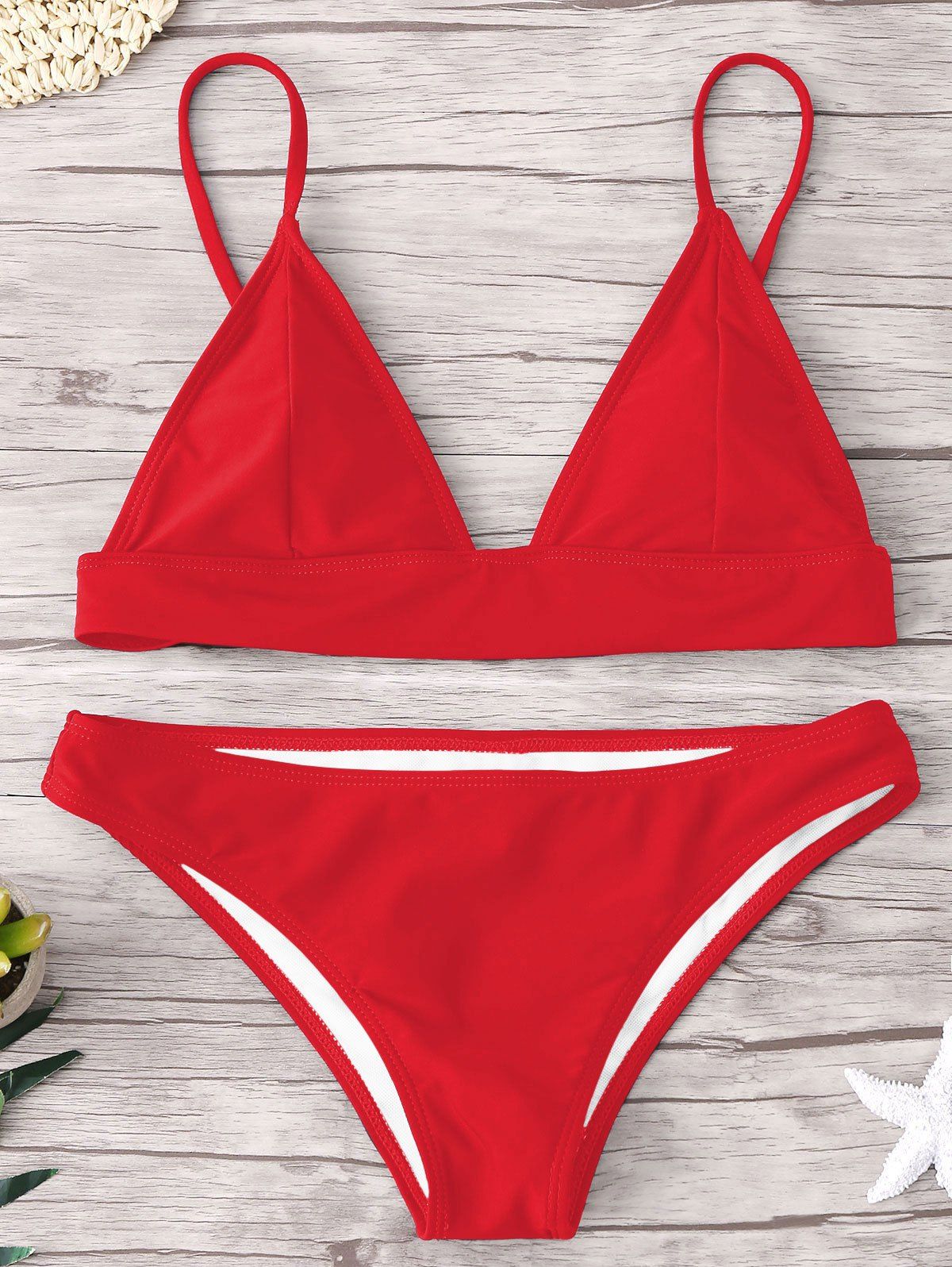 red padded bikini