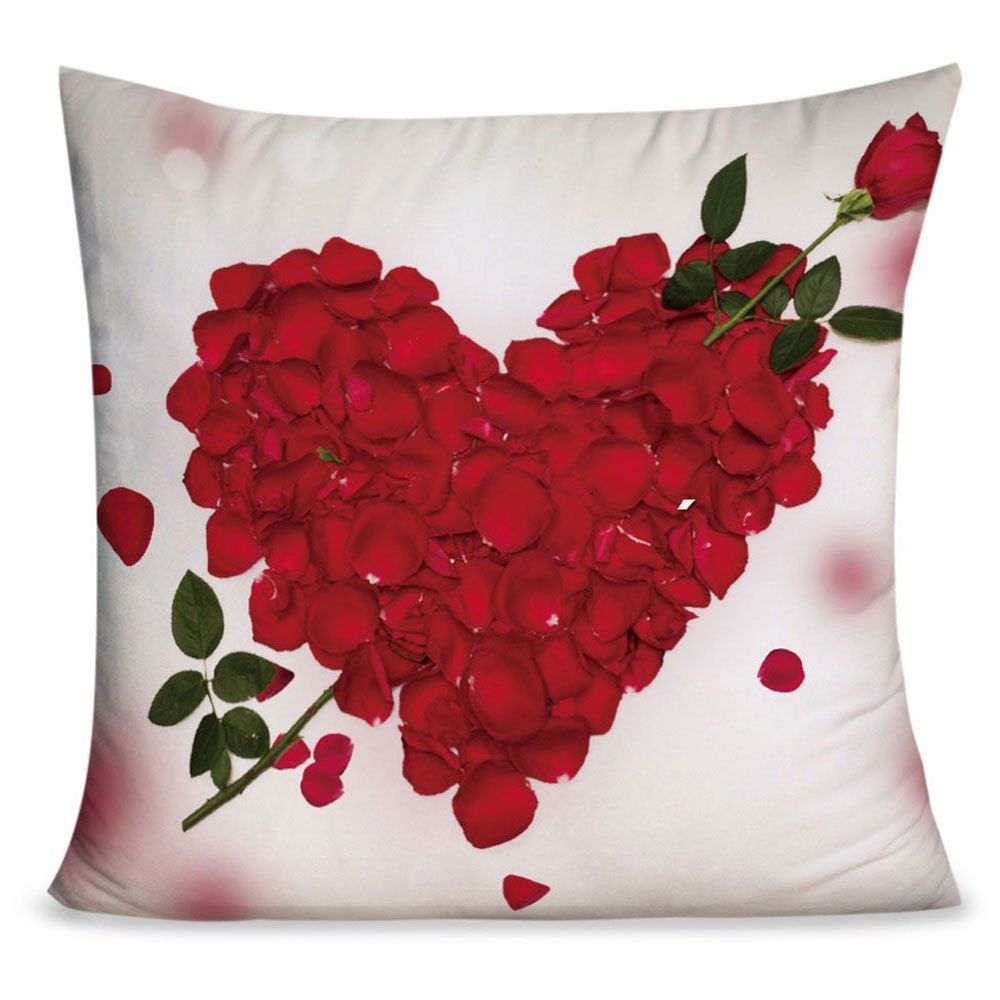 58 Off Valentine S Day Rose Petals Heart Pattern Throw Pillow