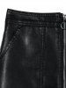 Zipped A-line PU Leather Skirt -  