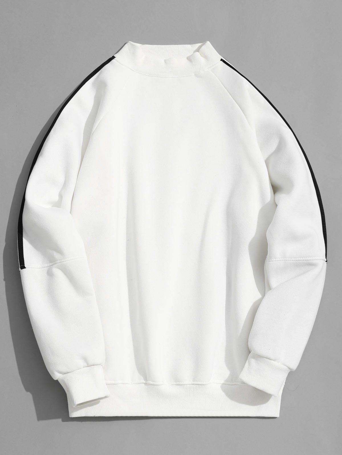 

Casual Mock Neck Fleece Lining Sweatshirt, White