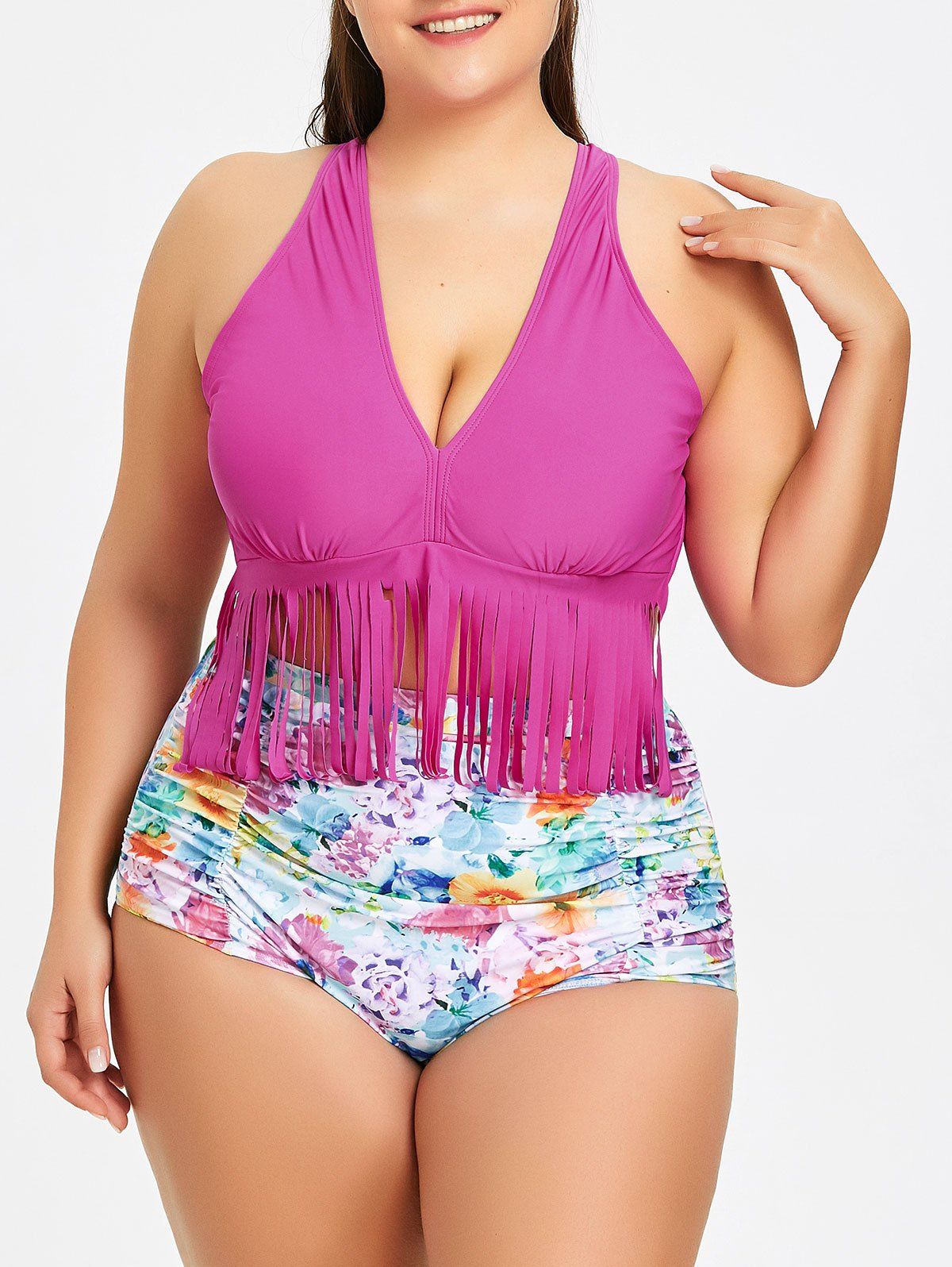 plus size fringe bikini