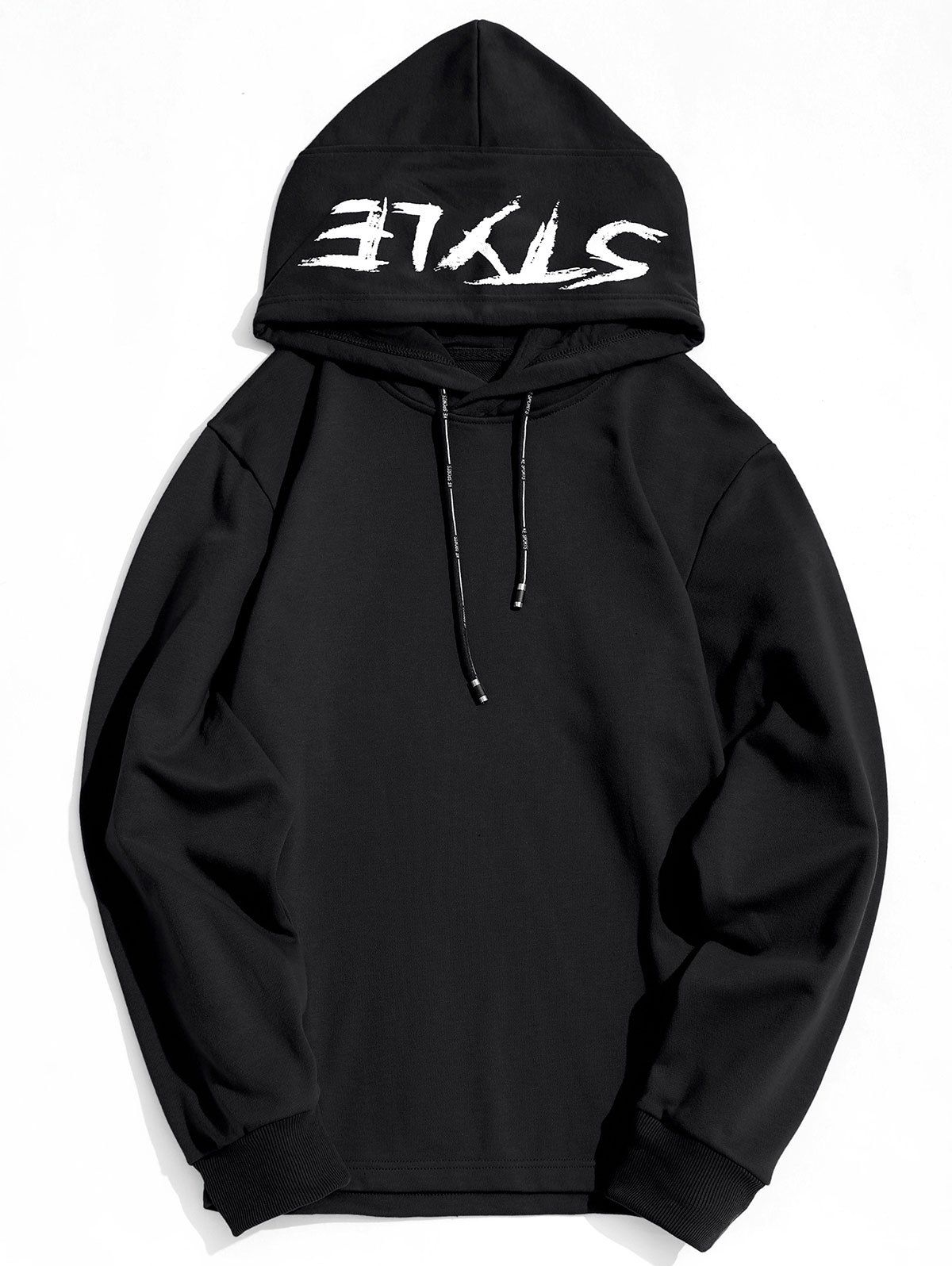 

Style Graphic Side Zipper Hoodie, Black