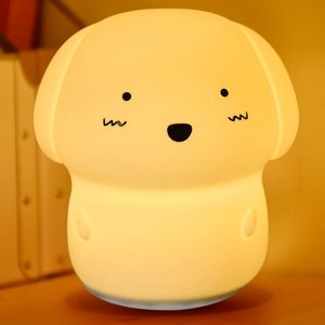 

Adorable Dog 7 Colors Changing Sound Recording Nightlight, White