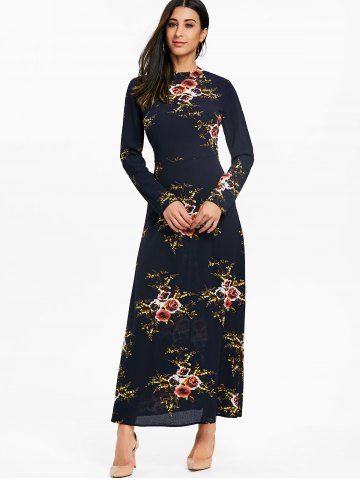 Long Sleeve Chiffon Maxi Dress