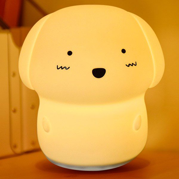 

Adorable Dog 7 Colors Changing Sound Recording Nightlight, White