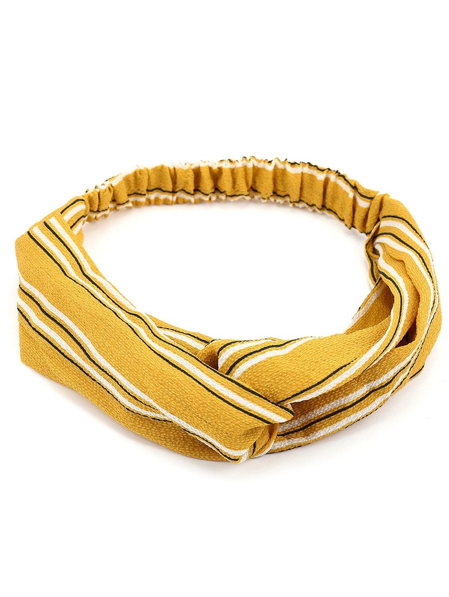 

Multi Use Retro Striped Elastic Hair Band, Yellow