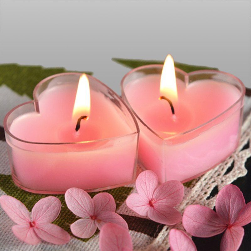 

9pcs Heart Shaped Romantic Love Tea lights Candle Bulk, Pink