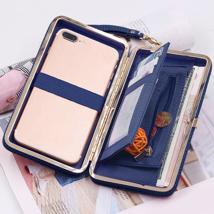 

PU Leather Bow Clutch Wallet, Royal