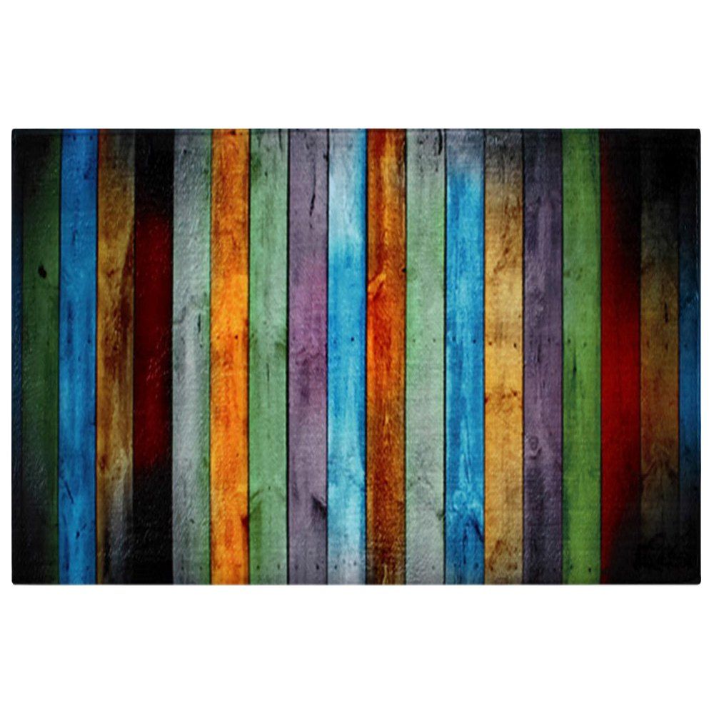 

Colorful Stripe Velvet Large Area Rug, Colormix