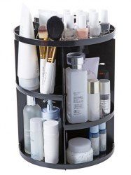 360 Degree Rotating Round Makeup Storage Rack -  