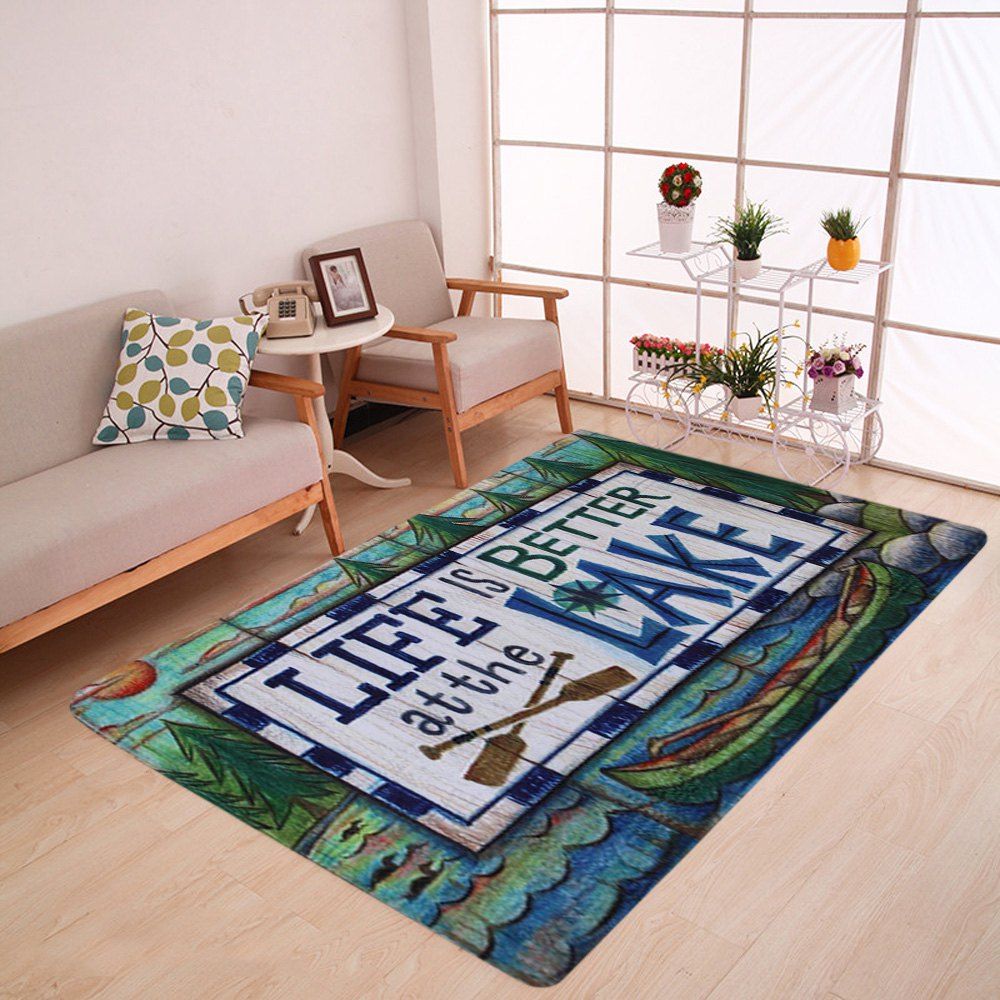 

Life Quote Coral Velvet Large Area Rug, Colormix
