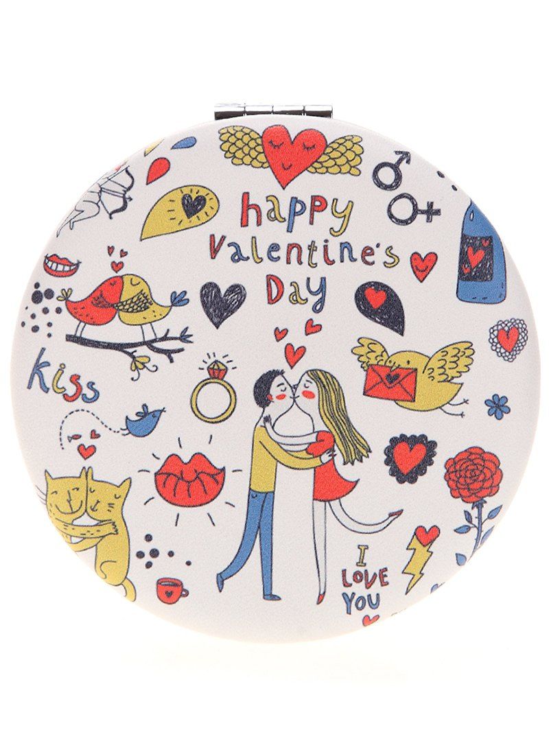

Two-sided Valentine's Day Lovers Kissing Makeup Mirror, Colormix