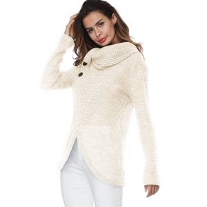 Off White S Turtleneck Overlap Wrap Sweater | RoseGal.com