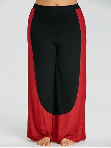 two tone wide leg pants