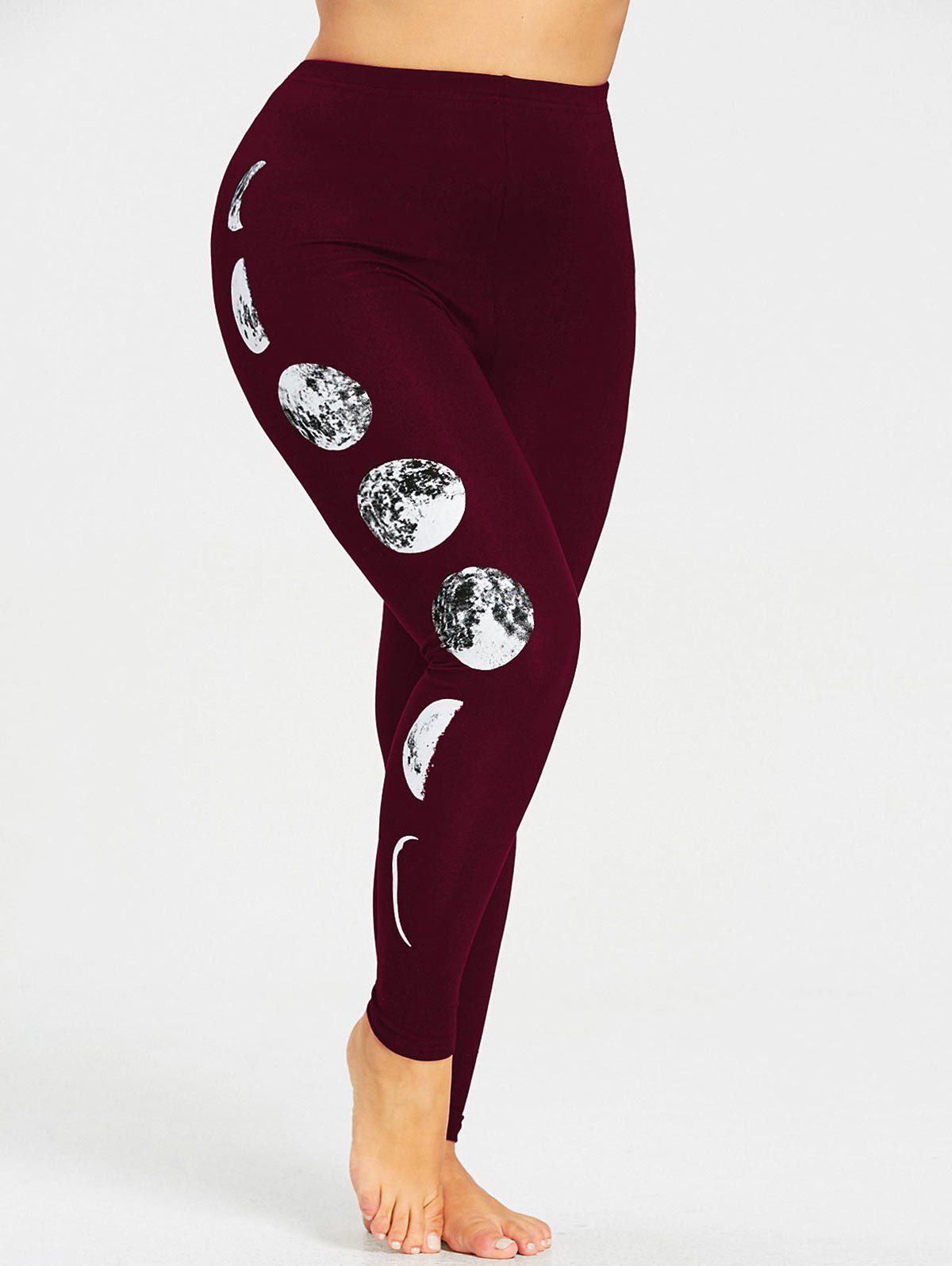 

Plus Size Monochrome Leggings, Wine red