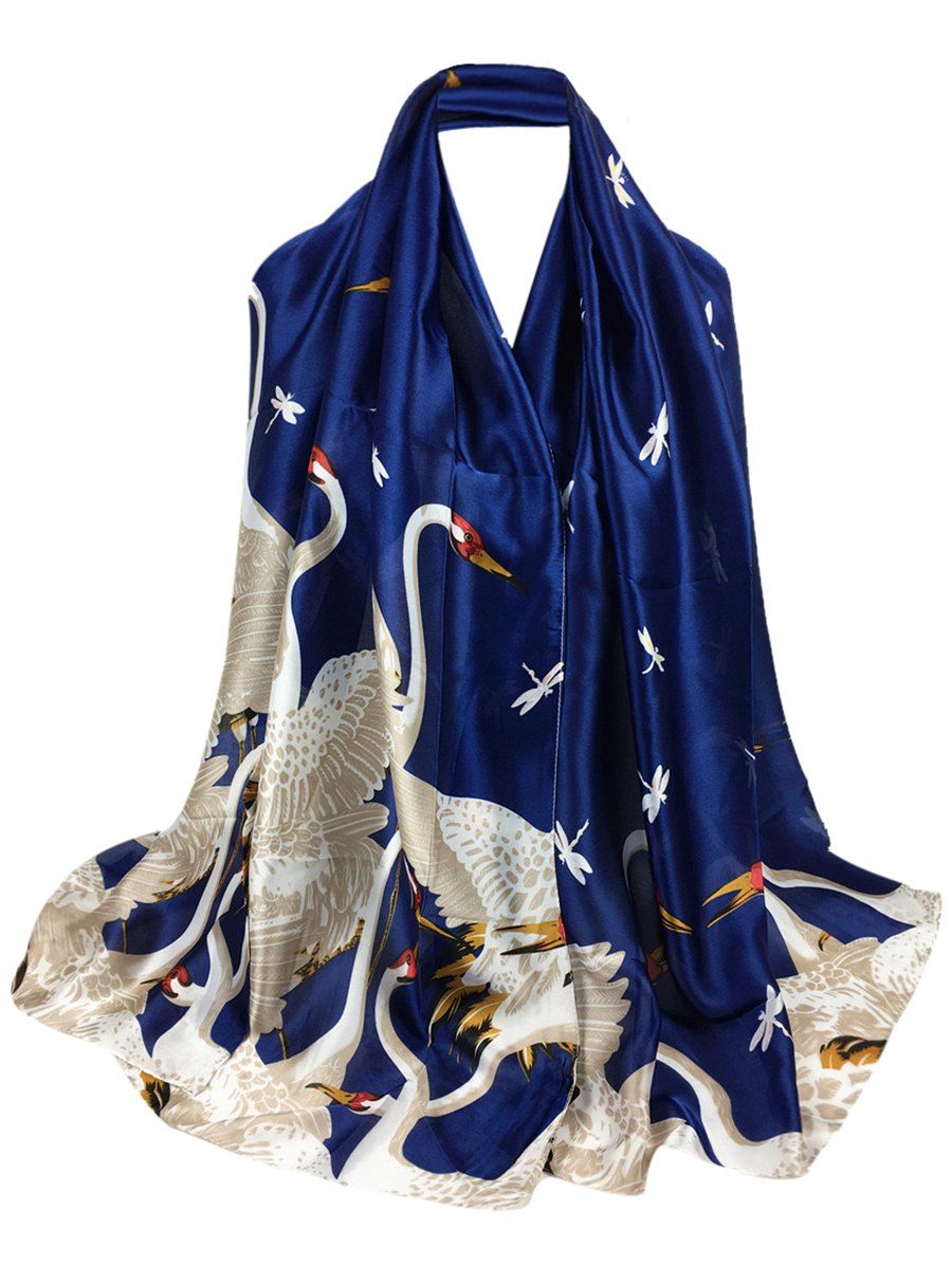 [35% OFF] Simple Elegant Swan Pattern Embellished Sheer Scarf | Rosegal