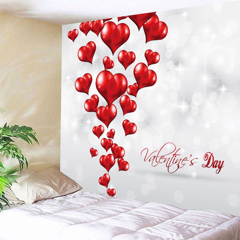 [12% OFF] Valentine's Day Love Hearts Patterned Wall Tapestry | Rosegal