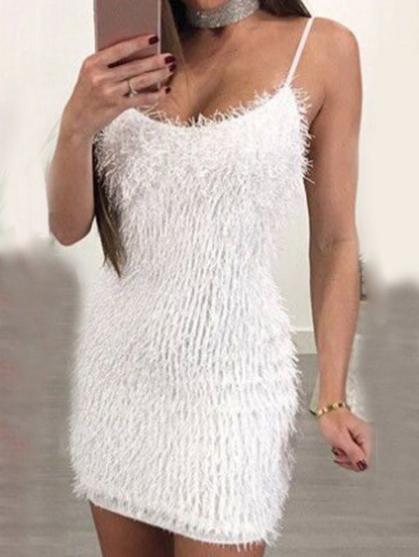 

Party Spaghetti Strap Bodycon Dress, White
