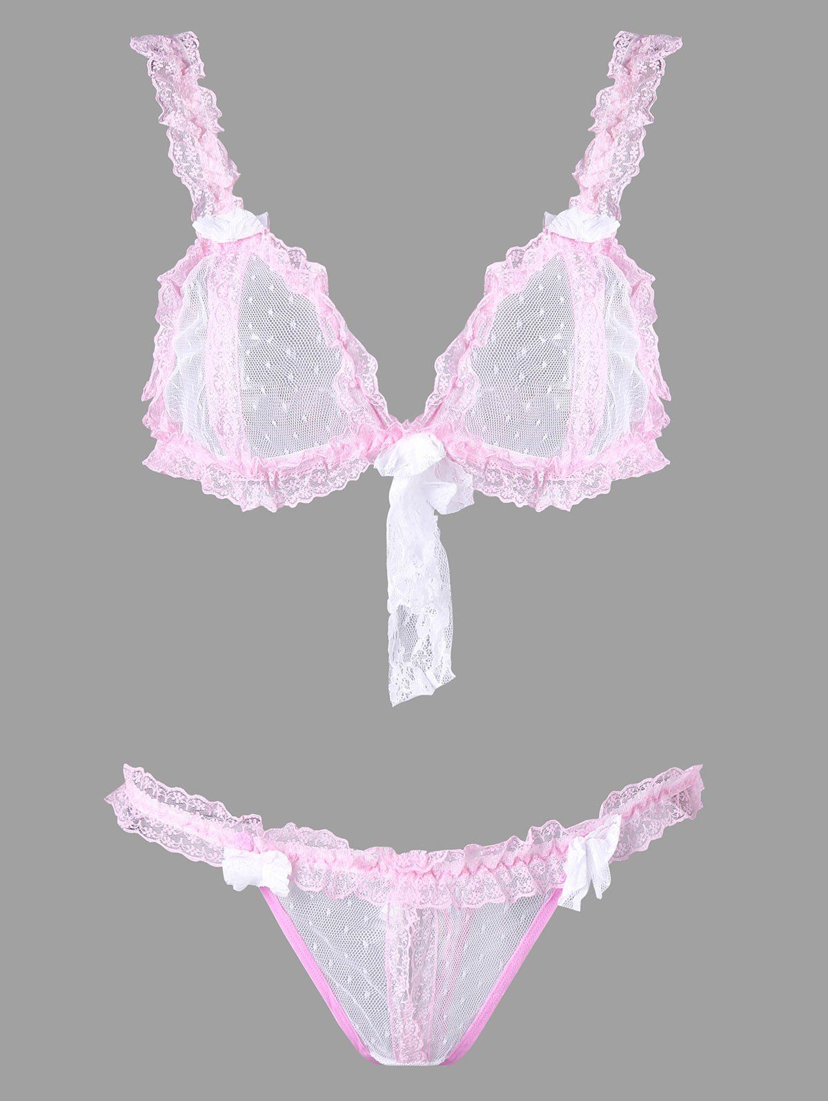 

See Thru Lace Lingerie Set, Pink