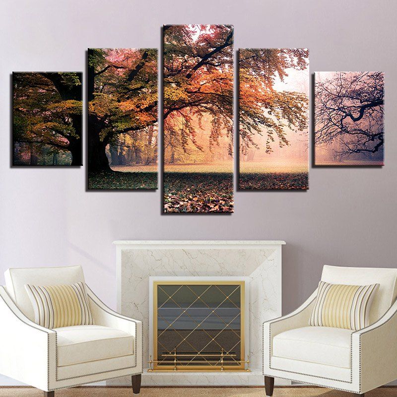 [26% OFF] Forest Grassland Printed Split Canvas Wall Art Paintings ...