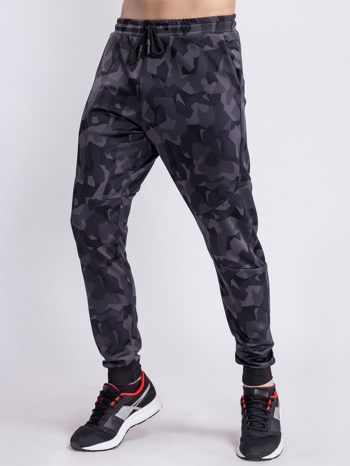 

Casual Allover Printed Jogger Pants, Black