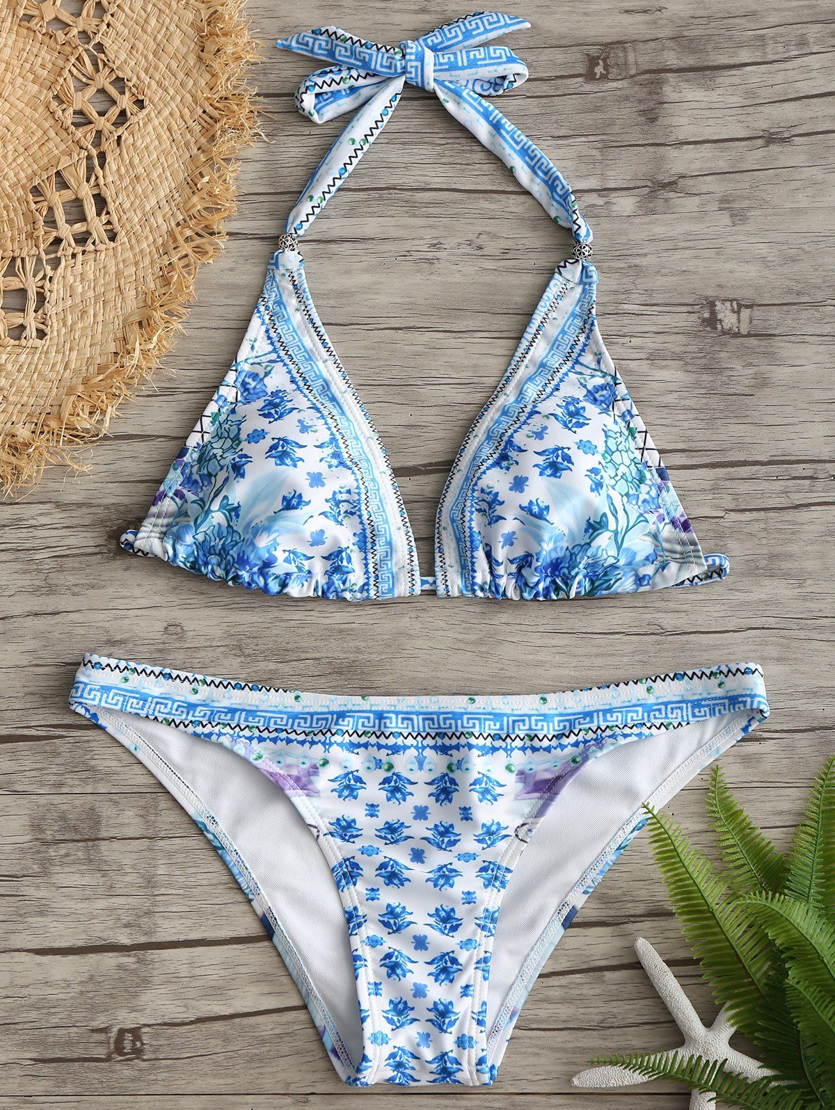 

Low Waisted Floral Micro Bikini Set, Colormix