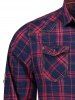 Chemise à poches à rabat à carreaux - Bleu et Rouge 2XL