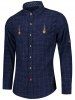 Chemise à poches à rabat à carreaux - Bleu et Jaune 2XL