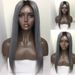 Long Center Parting Ombre Straight Synthetic Wig -  